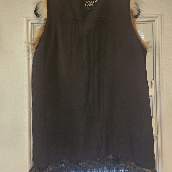 ✨️Vest w/ snaps by Dolce Cabo faux fur bo ho, sz LG, soft, excellent condition!! - Picture 7 of 8
